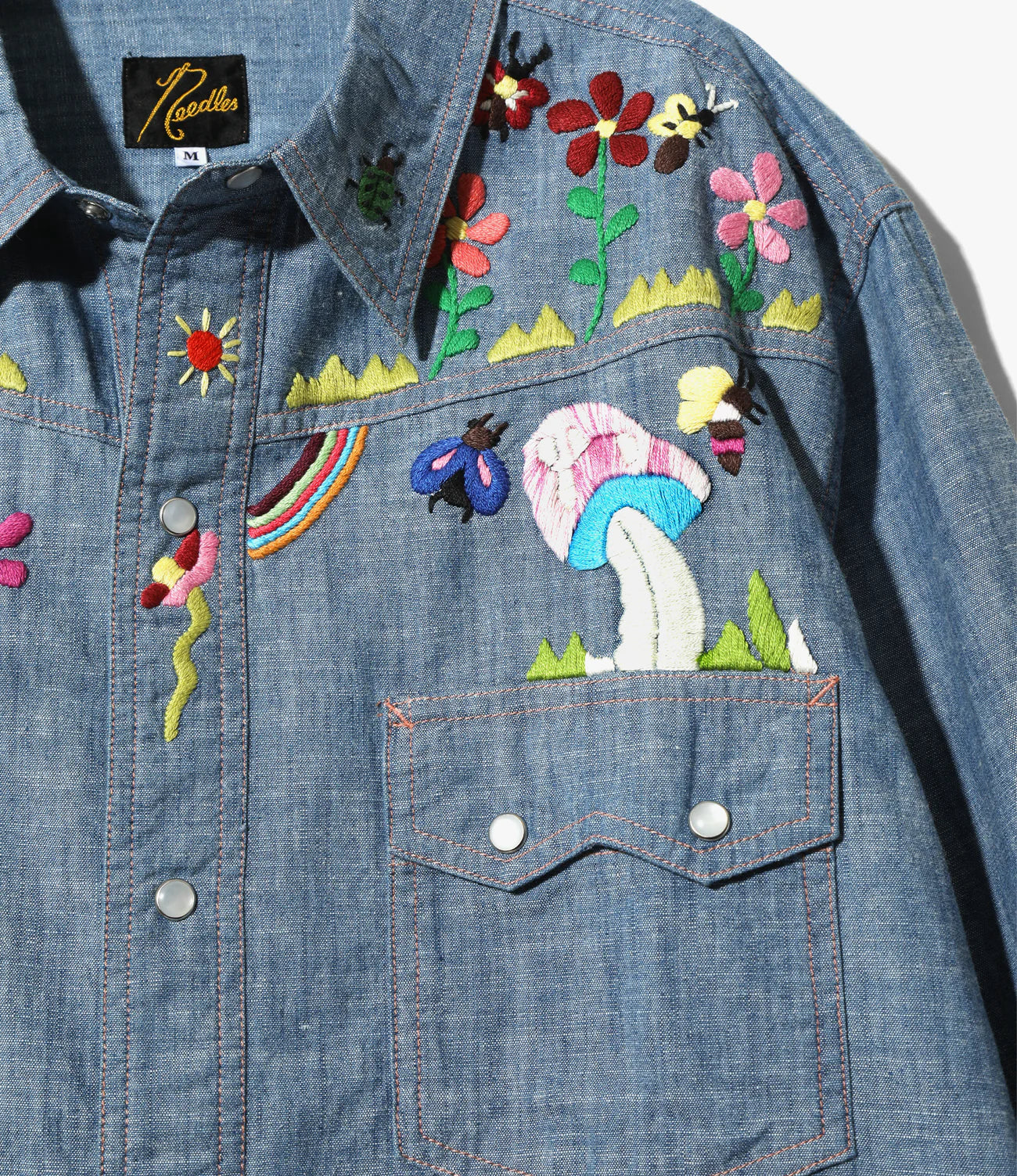 Needles Western Shirt - Cotton Chambray / India Emb.