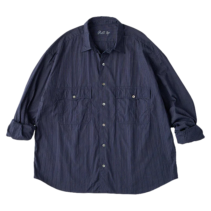 Porter Classic ROLL UP PIN STRIPE SHIRT