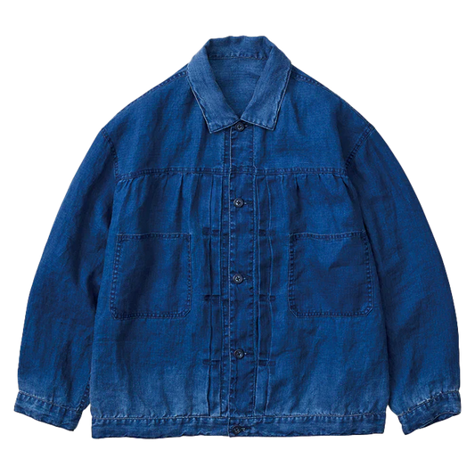 Porter Classic INDIGO LINEN SHORT JACKET