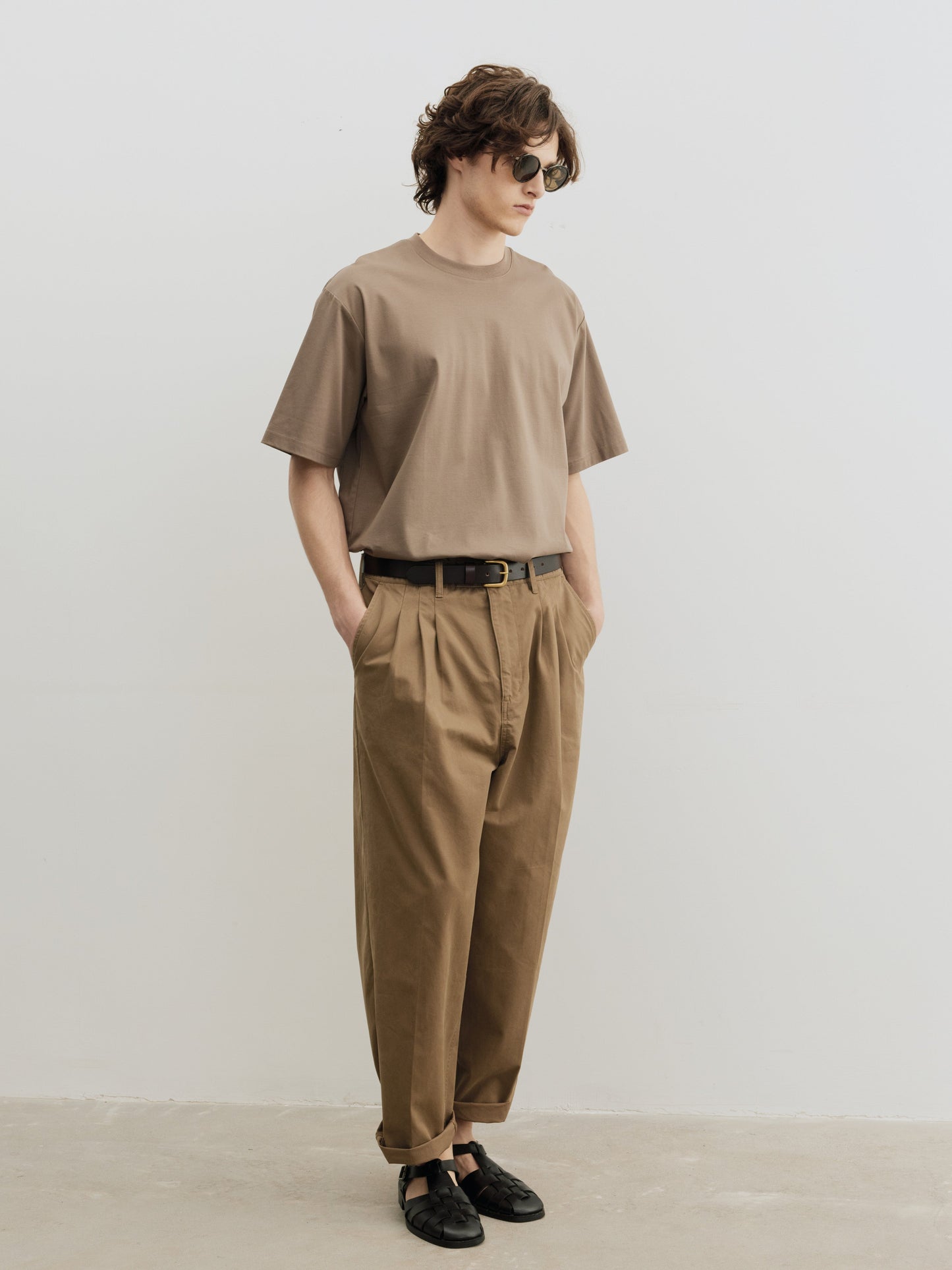 Burcs Three Ply Wide Tuck Chino Pants