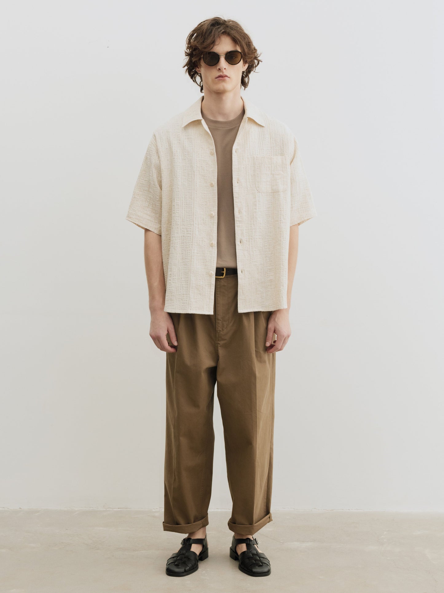 Burcs Three Ply Wide Tuck Chino Pants