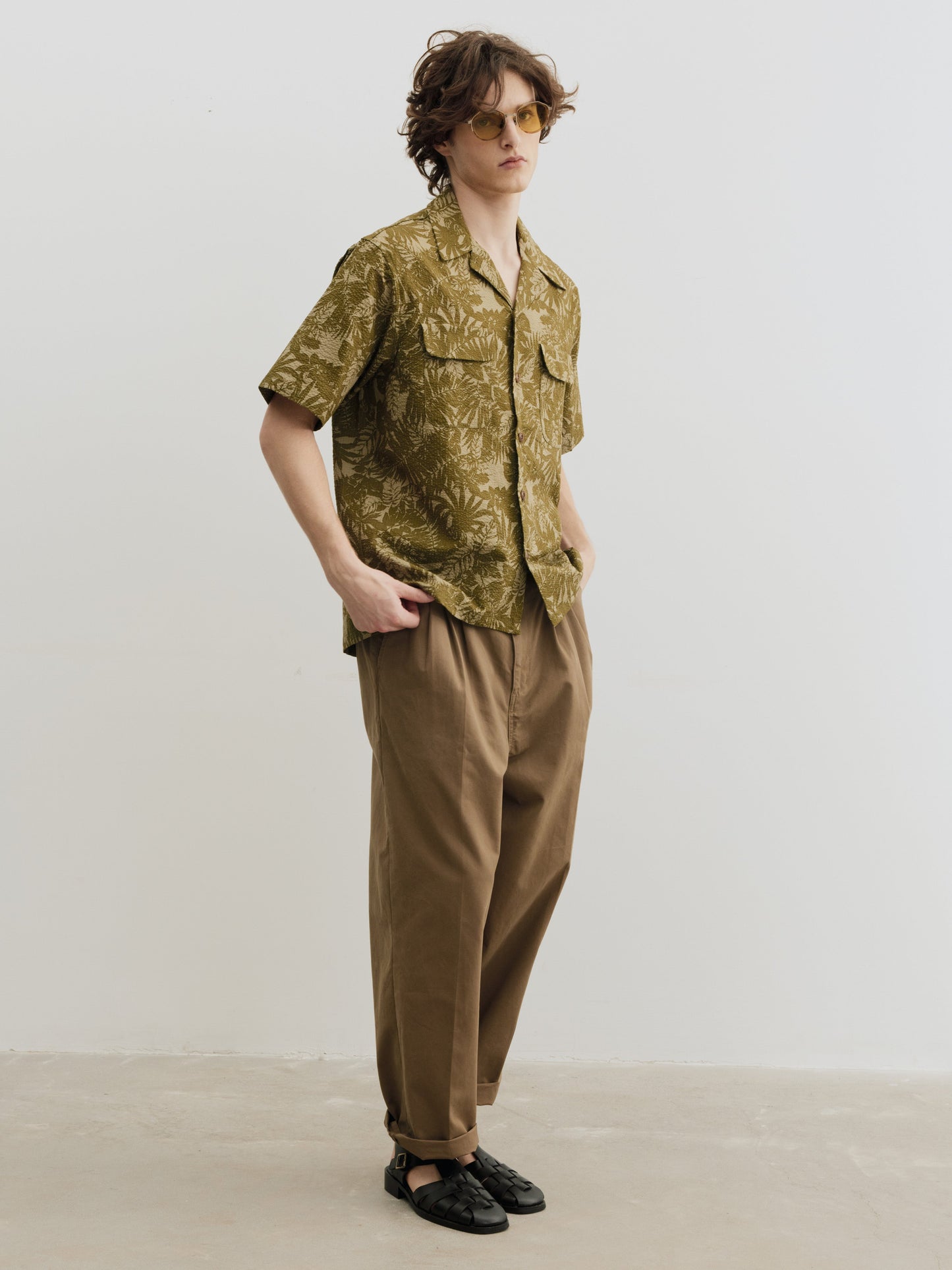 Burcs Three Ply Wide Tuck Chino Pants