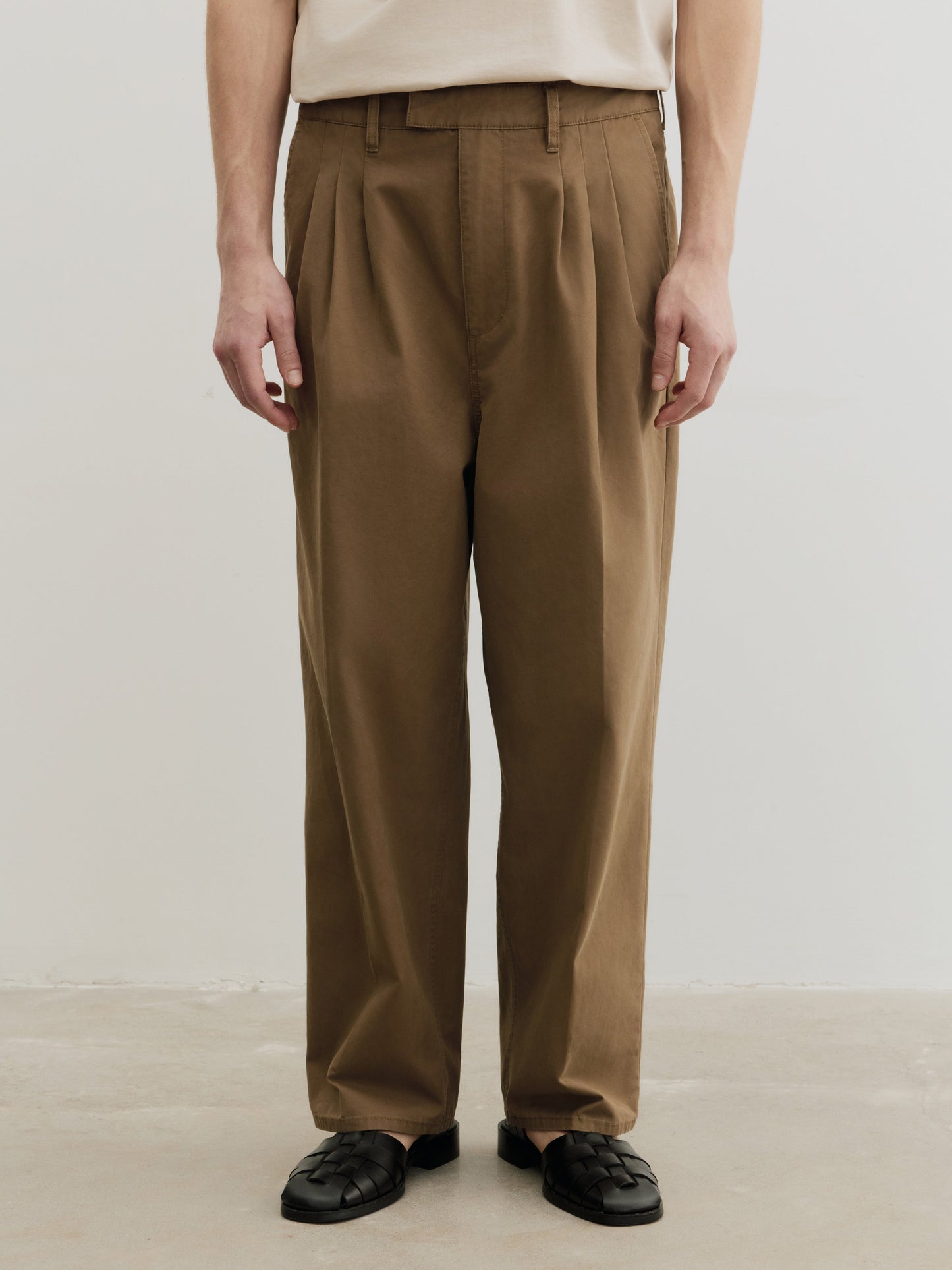 Burcs Three Ply Wide Tuck Chino Pants