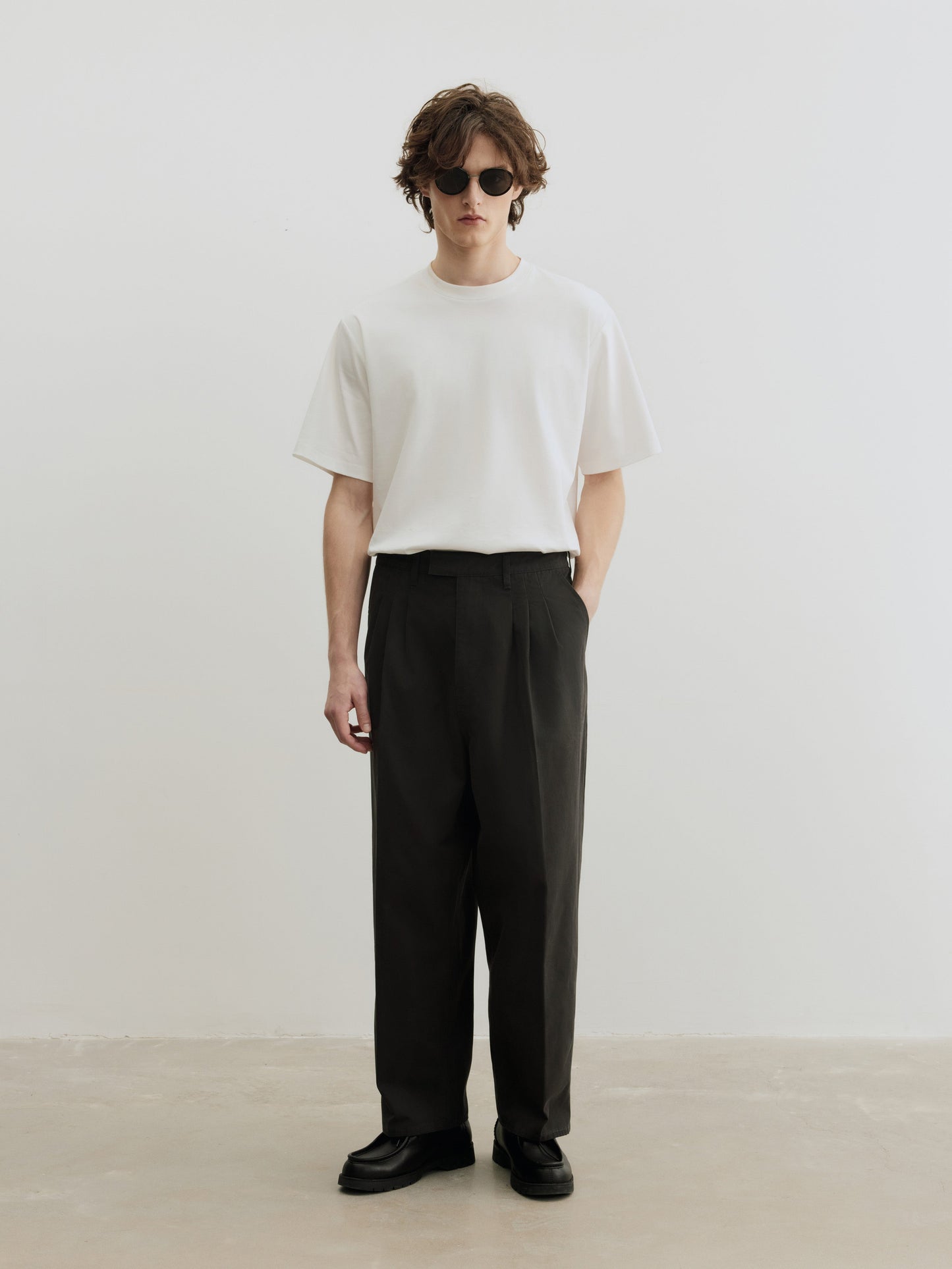 Burcs Three Ply Wide Tuck Chino Pants
