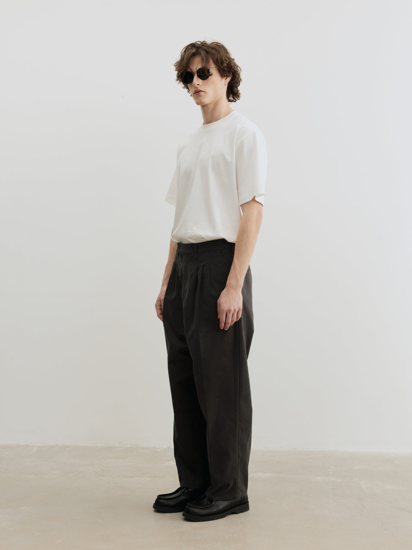 Burcs Three Ply Wide Tuck Chino Pants