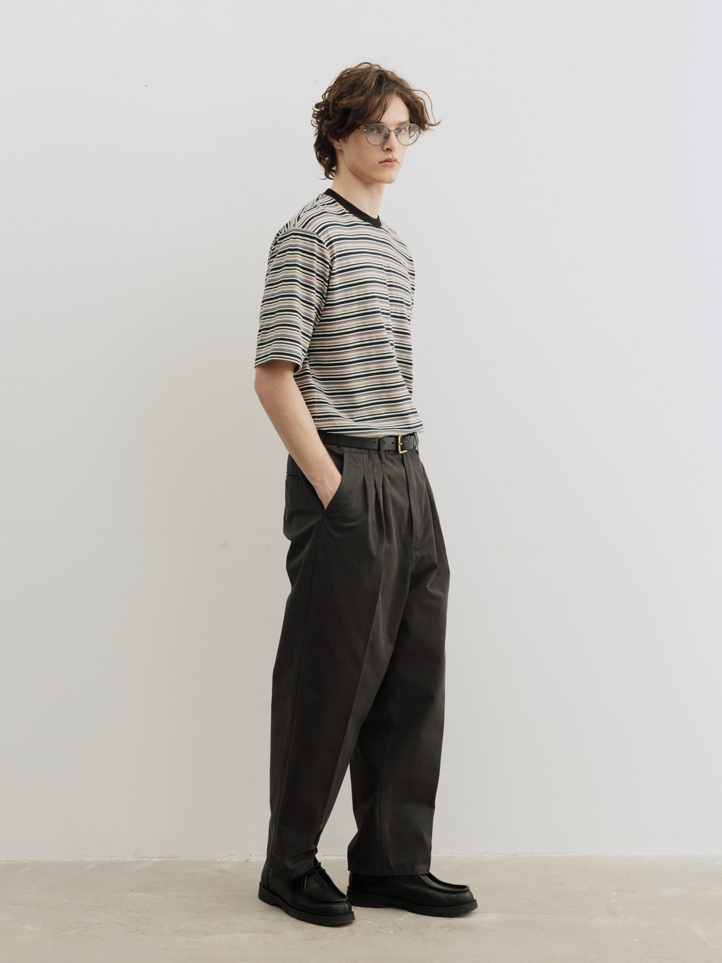 Burcs Three Ply Wide Tuck Chino Pants