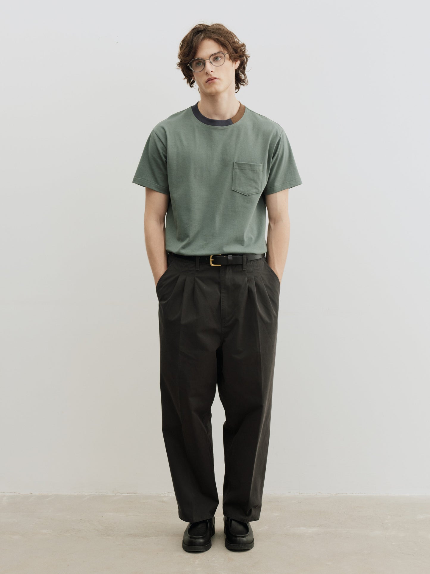 Burcs Three Ply Wide Tuck Chino Pants