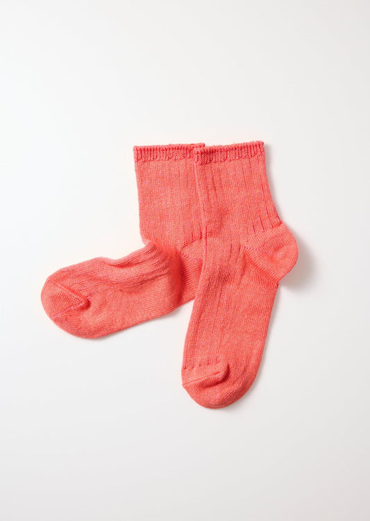 RoToTo LINEN COTTON RIBBED ANKLE SOCKS