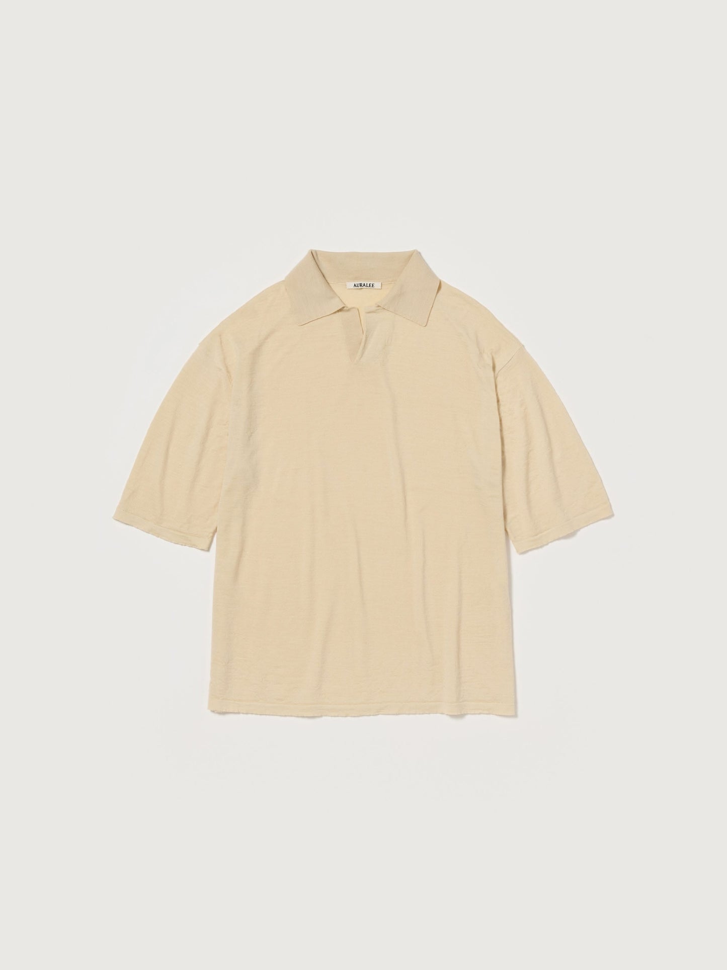 AURALEE PRODUCT DYED WOOL KNIT POLO