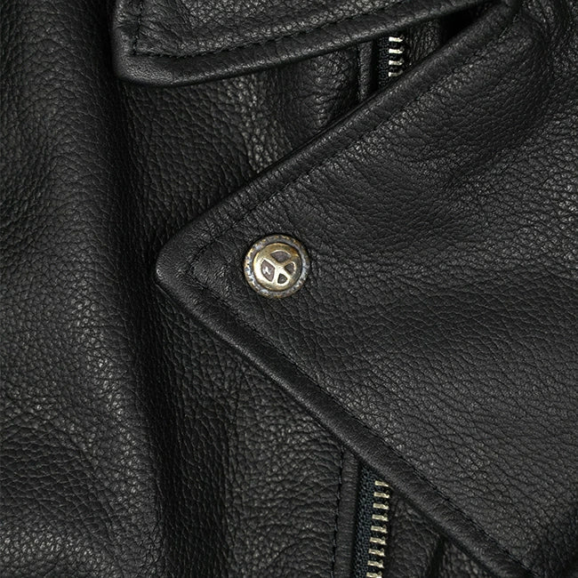 PORTER CLASSIC PC RIDERS JACKET W/LOVE&PEACE SILVER