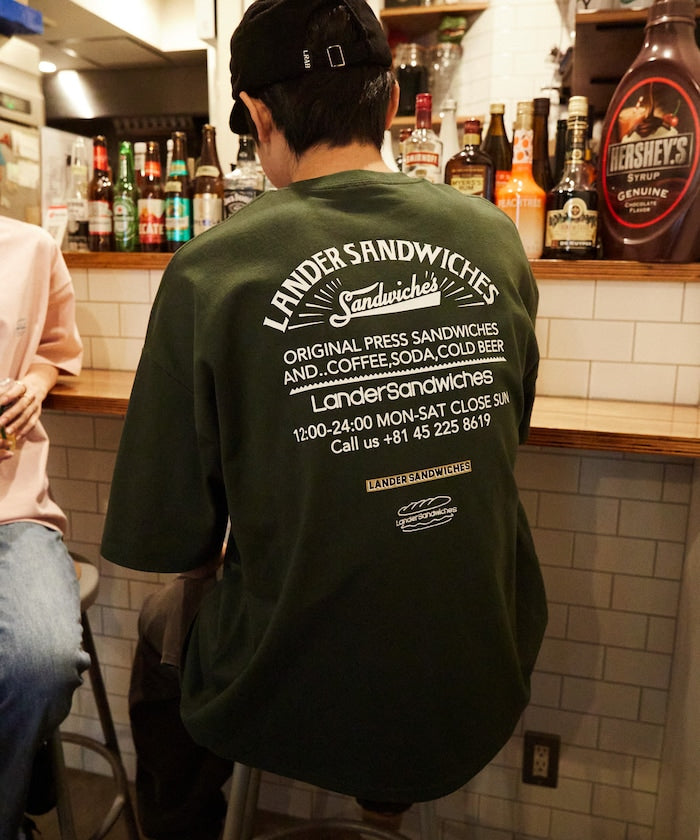 LANDER SANDWICHES x FREAK'S STORE Burger Factory Special Big Silhouette Back Print Crew Neck T-shirt