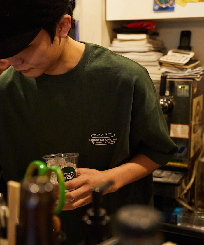 LANDER SANDWICHES x FREAK'S STORE Burger Factory Special Big Silhouette Back Print Crew Neck T-shirt