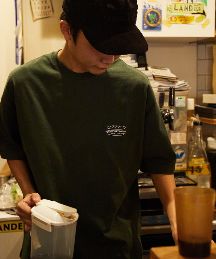 LANDER SANDWICHES x FREAK'S STORE Burger Factory Special Big Silhouette Back Print Crew Neck T-shirt
