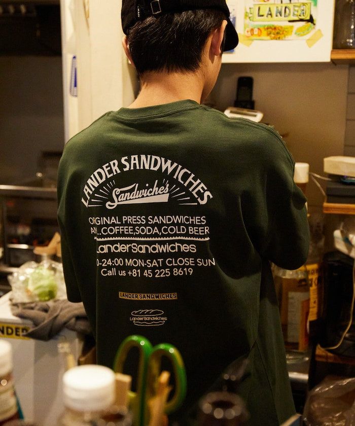 LANDER SANDWICHES x FREAK'S STORE Burger Factory Special Big Silhouette Back Print Crew Neck T-shirt