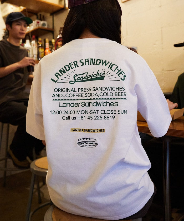 LANDER SANDWICHES x FREAK'S STORE Burger Factory Special Big Silhouette Back Print Crew Neck T-shirt