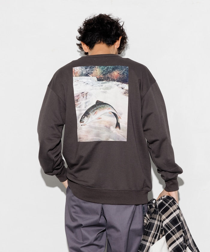 Foxfire Custom Foxfire Catalogue Trout Back Print Crew Neck Sweatshirt