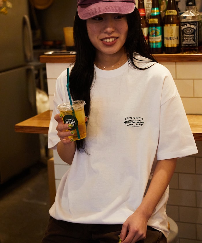 LANDER SANDWICHES x FREAK'S STORE Burger Factory Special Big Silhouette Back Print Crew Neck T-shirt