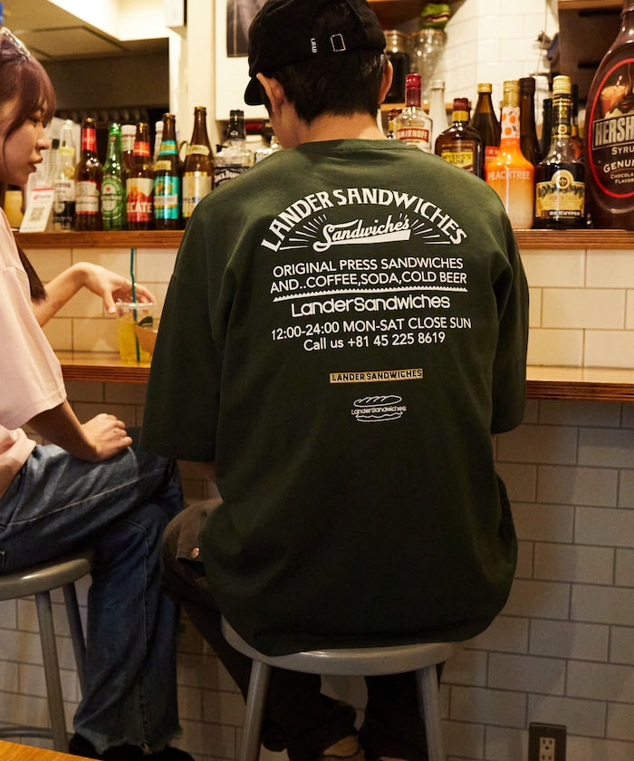 LANDER SANDWICHES x FREAK'S STORE Burger Factory Special Big Silhouette Back Print Crew Neck T-shirt