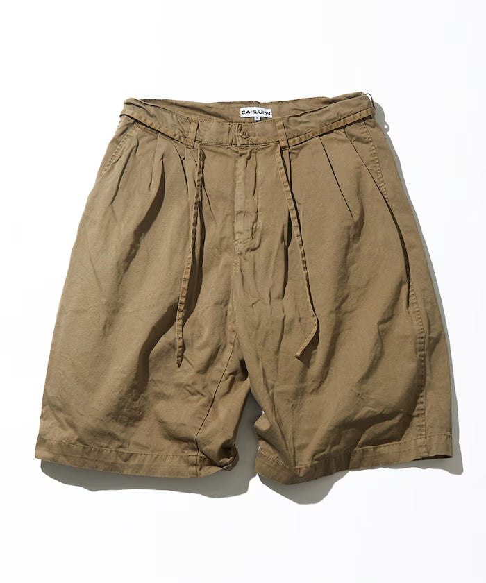 CAHLUMN Extra Long Staple Organic Cotton 2 Tuck Chino Shorts
