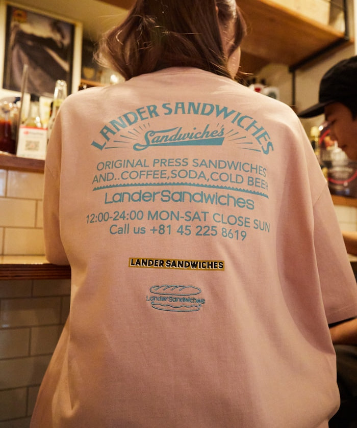 LANDER SANDWICHES x FREAK'S STORE Burger Factory Special Big Silhouette Back Print Crew Neck T-shirt