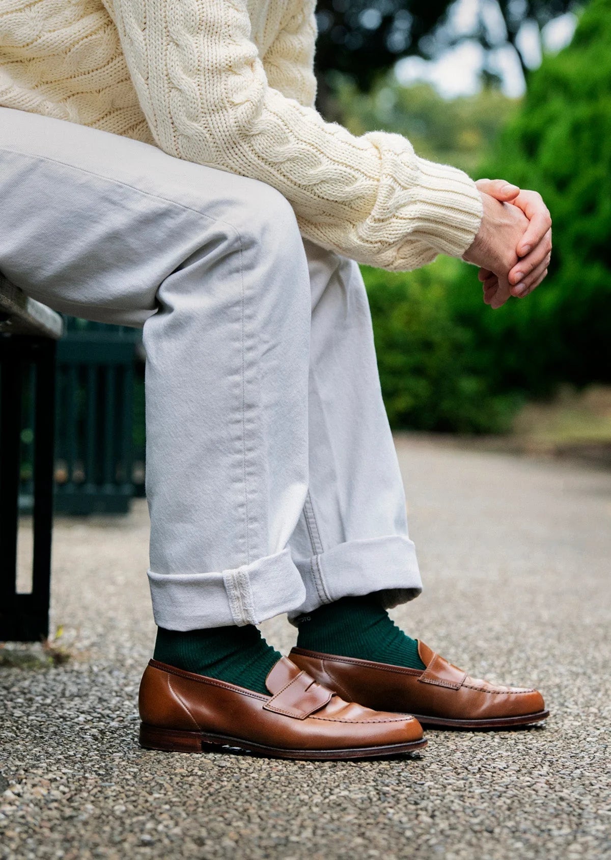 RoToTo ORGANIC COTTON ï¼?RECYCLE POLYESTER RIBBED CREW SOCKS