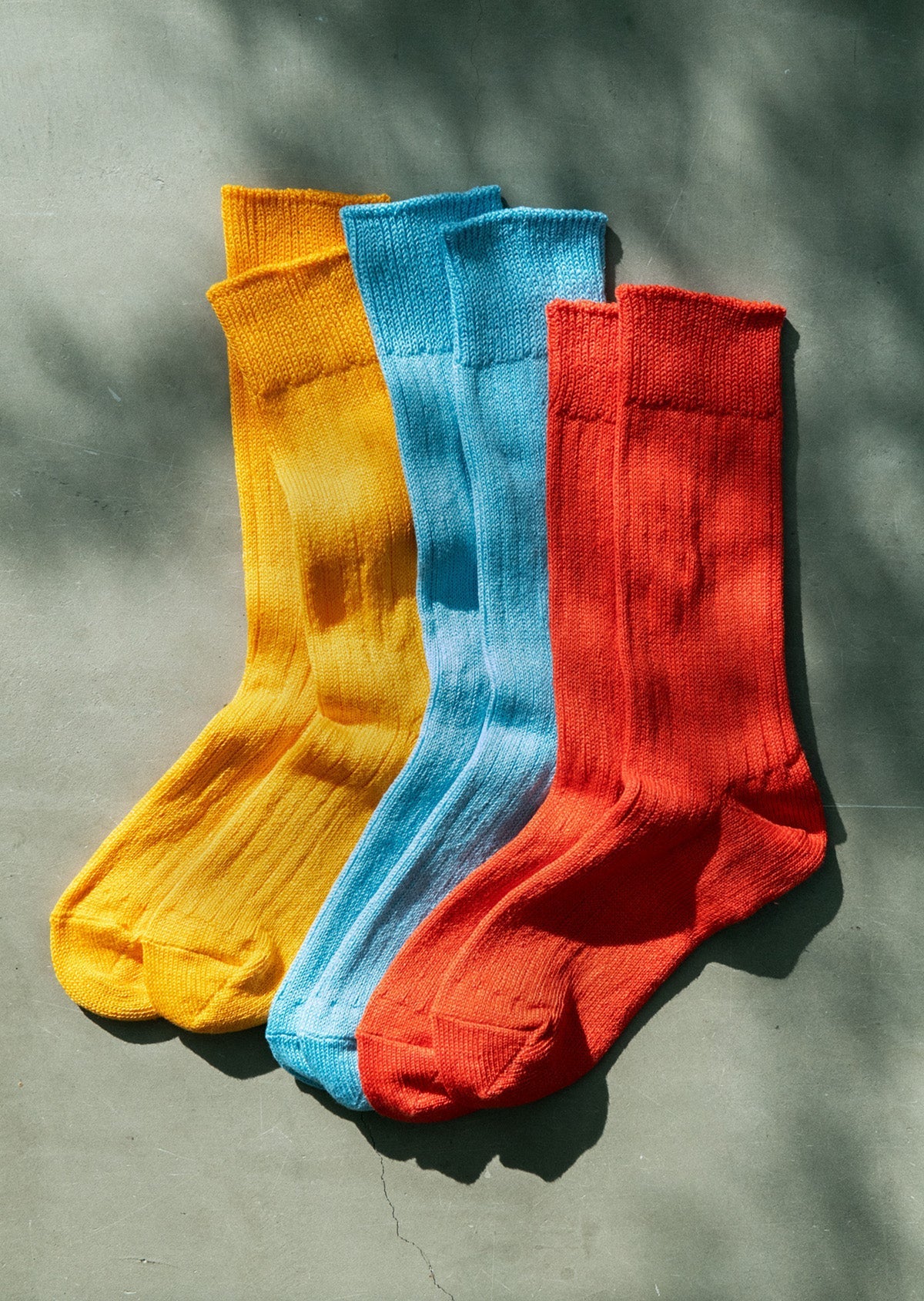 RoToTo LINEN COTTON RIBBED CREW SOCKS