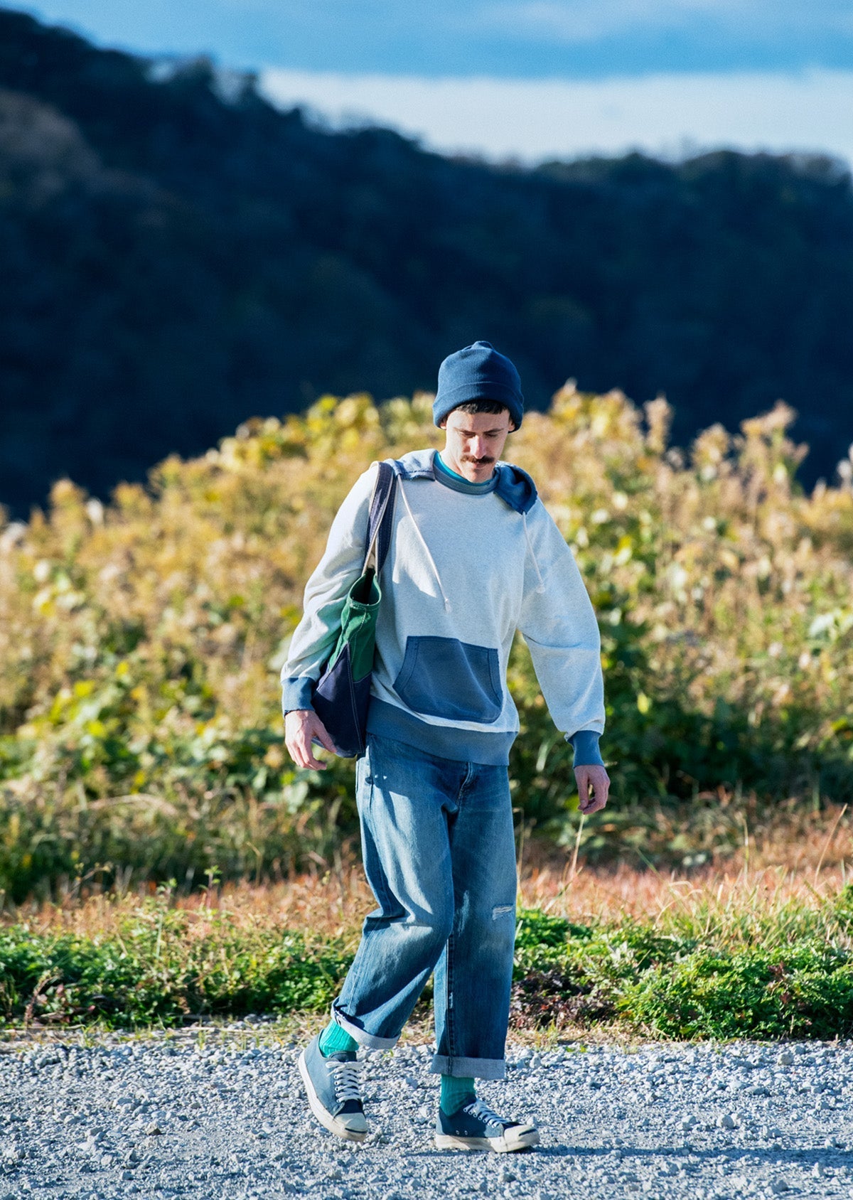 RoToTo LINEN COTTON RIBBED CREW SOCKS