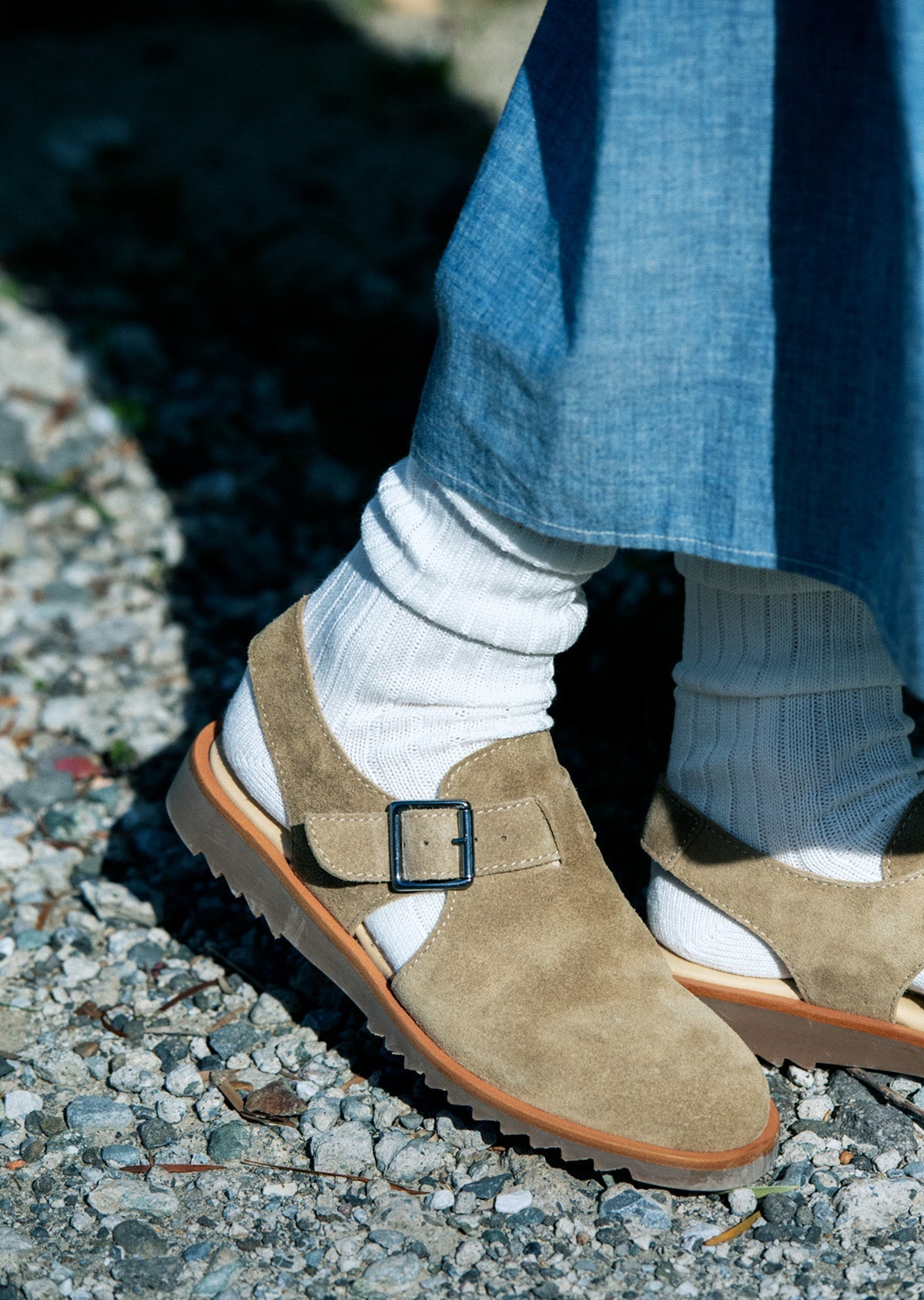 RoToTo LINEN COTTON RIBBED CREW SOCKS