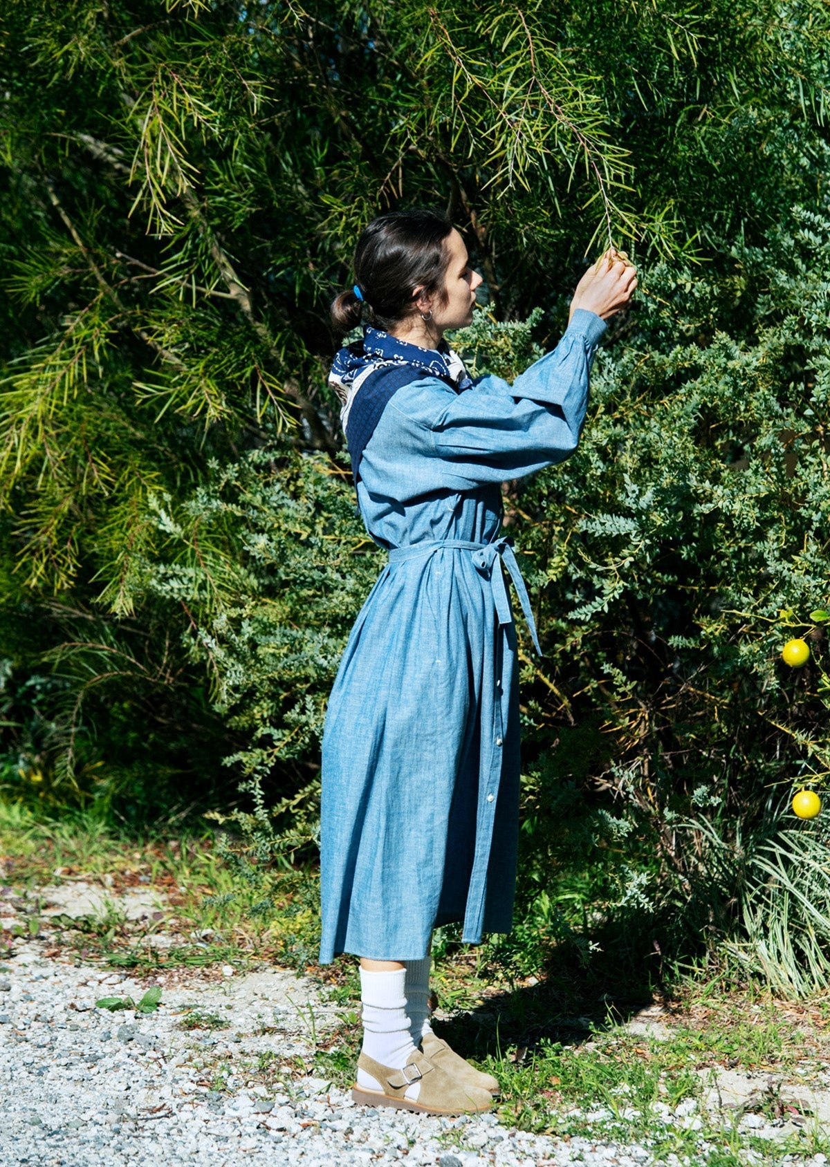 RoToTo LINEN COTTON RIBBED CREW SOCKS