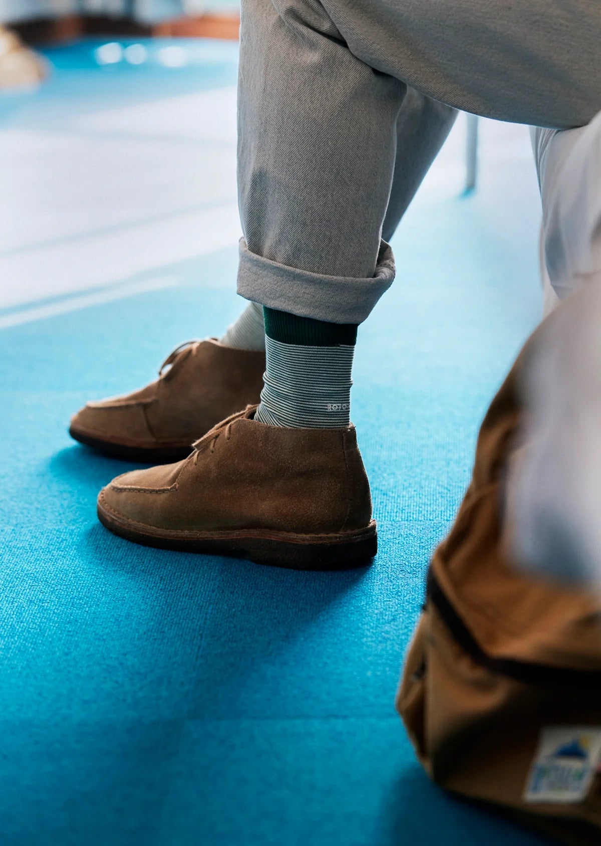 RoToTo FINE STRIPE MINI CREW SOCKS