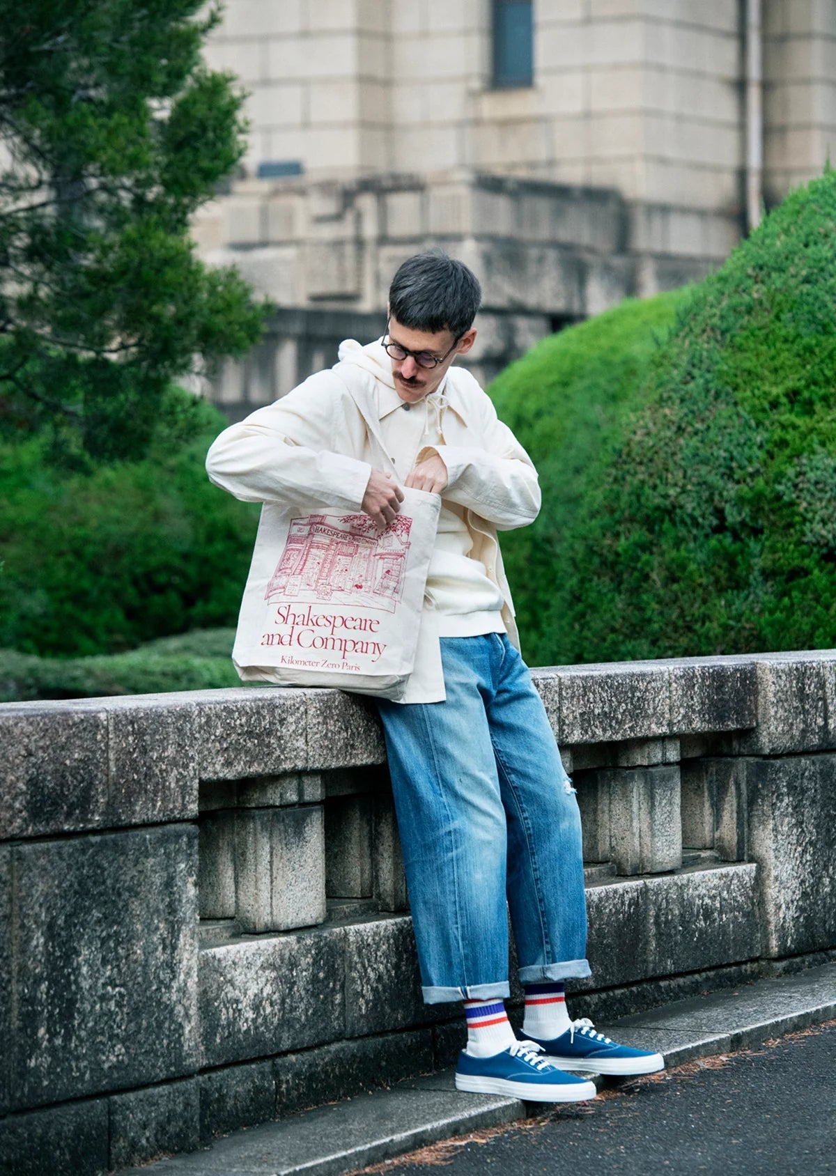 RoToTo WASHI CUSHION STRIPE CREW SOCKS