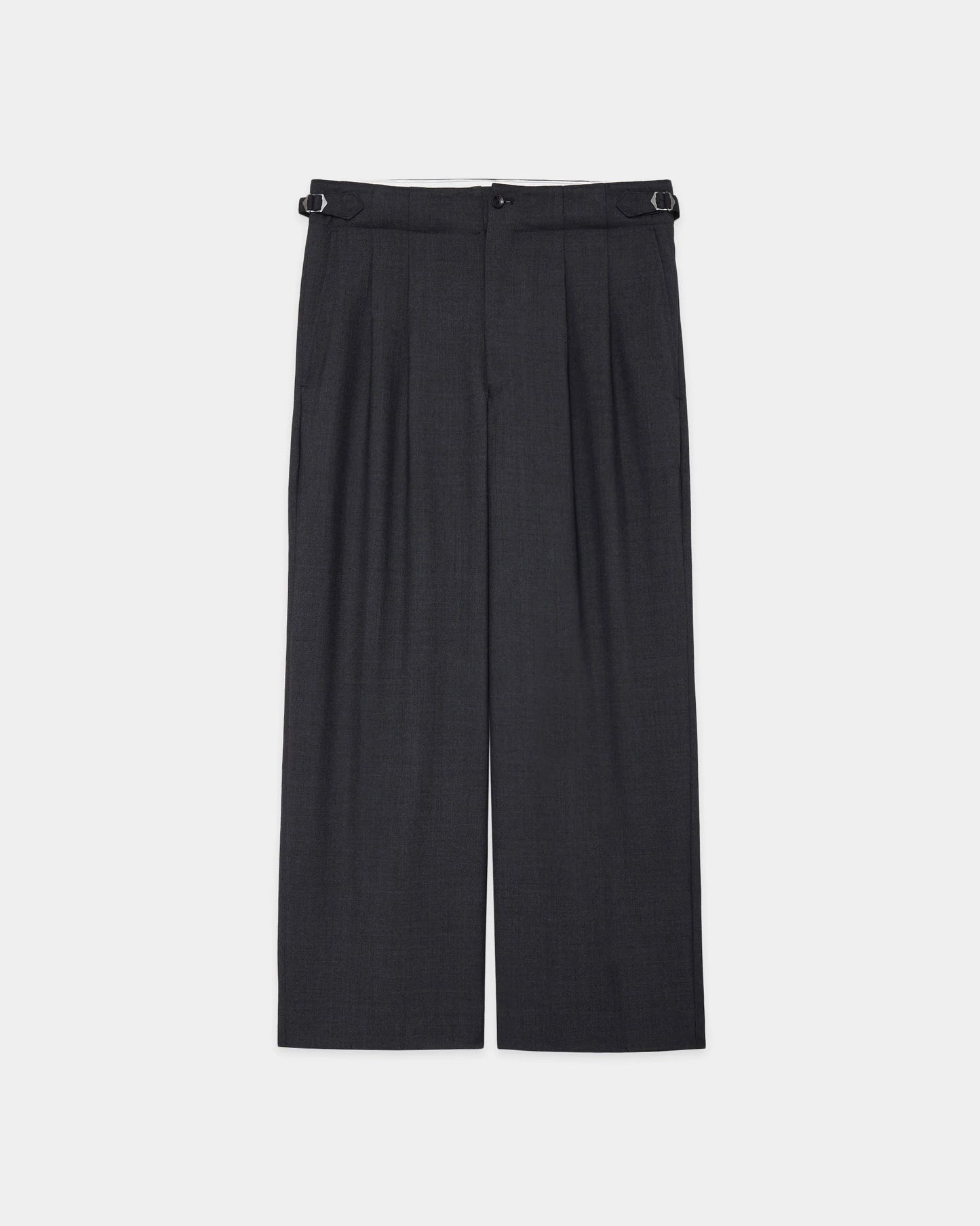 marka RECYCLED POLYESTER NON-MULESED WOOL GABARDINE TWO TUCK MILITARY TROUSERS