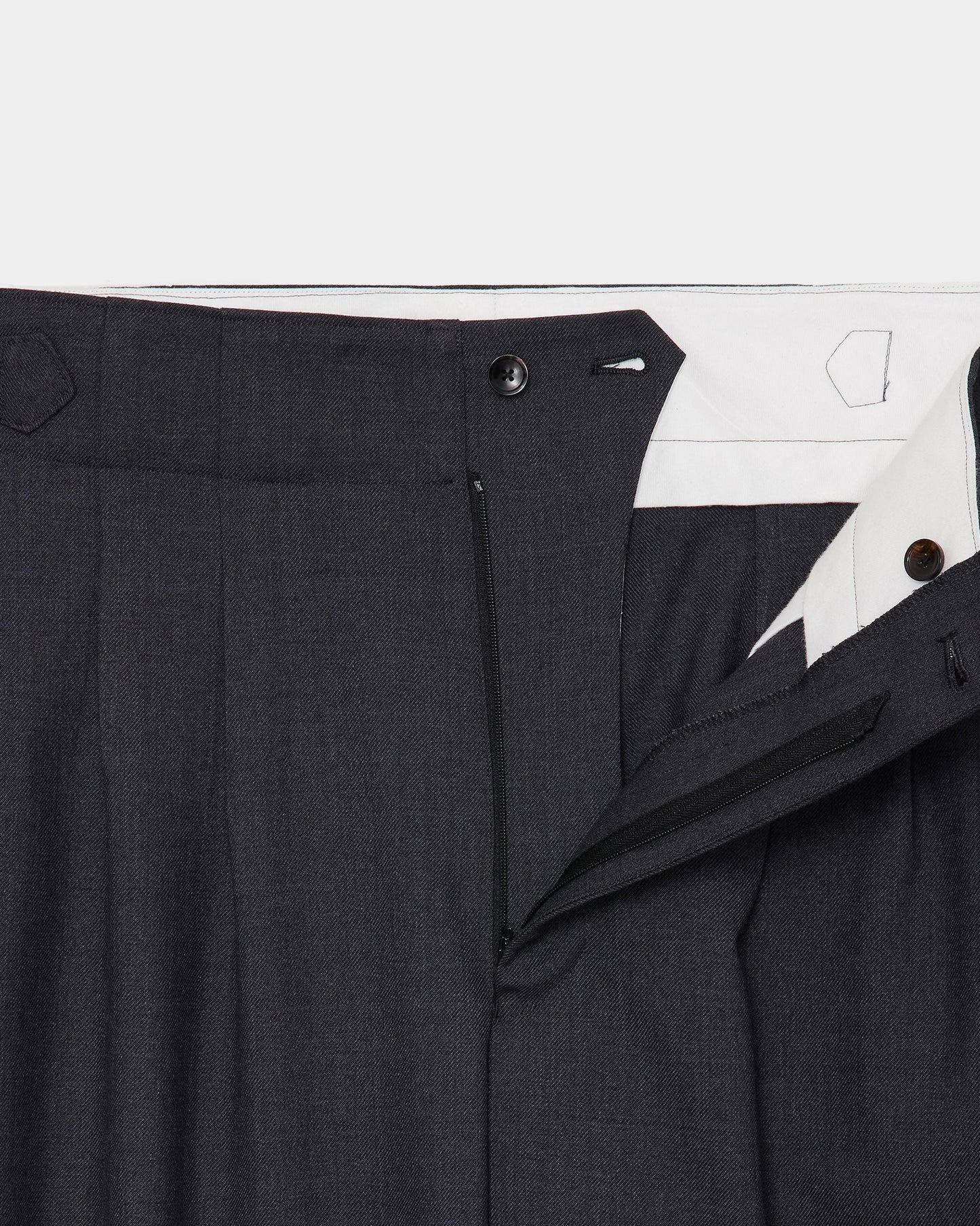 marka RECYCLED POLYESTER NON-MULESED WOOL GABARDINE TWO TUCK MILITARY TROUSERS