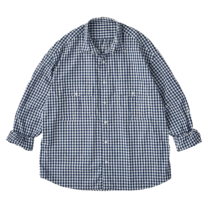 Porter Classic ROLL UP GINGHAM CHECK SHIRT