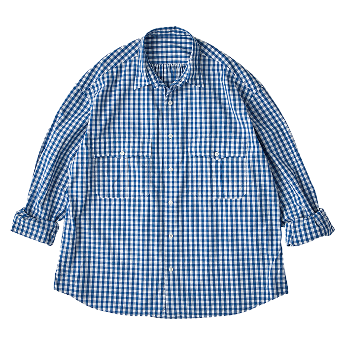 Porter Classic ROLL UP GINGHAM CHECK SHIRT