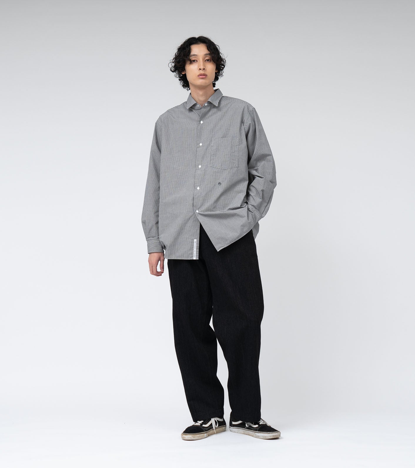 nanamica Regular Collar Gingham Check Wind Shirt