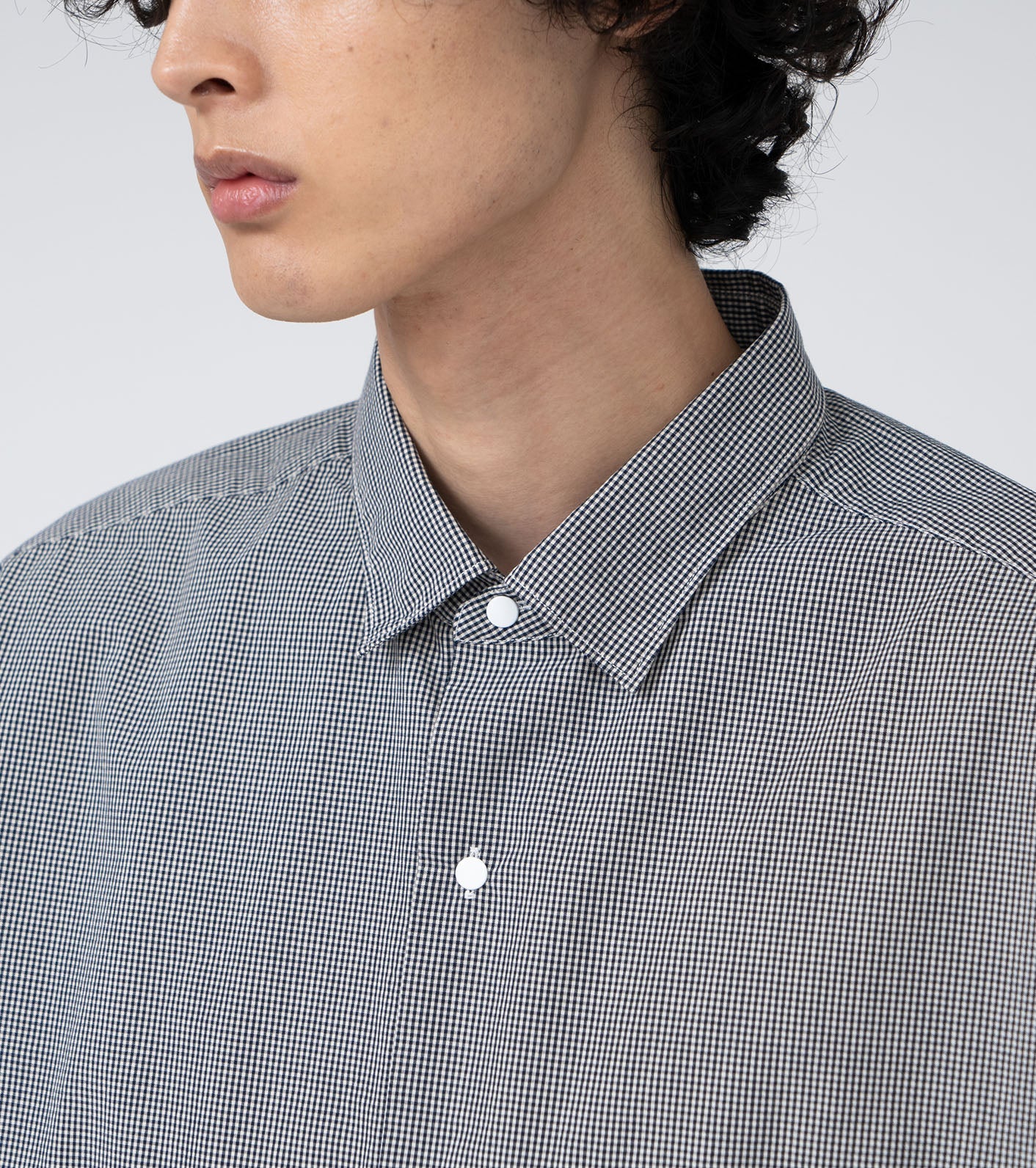nanamica Regular Collar Gingham Check Wind Shirt