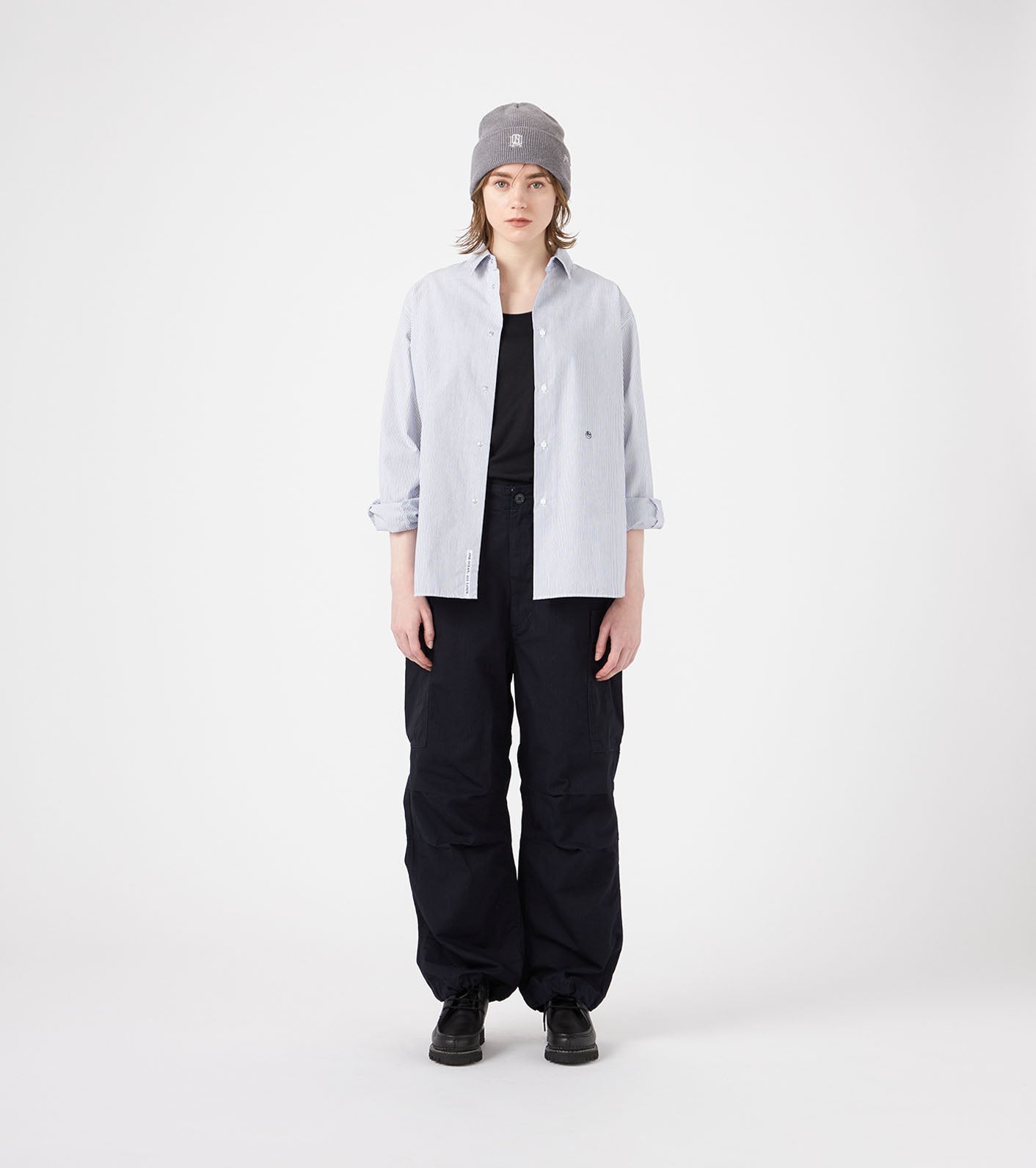 nanamica Regular Collar Stripe Wind Shirt