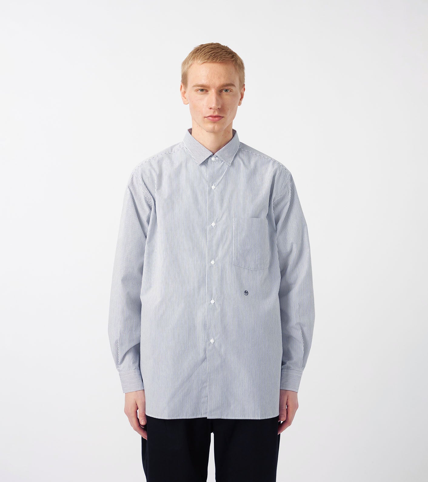 nanamica Regular Collar Stripe Wind Shirt