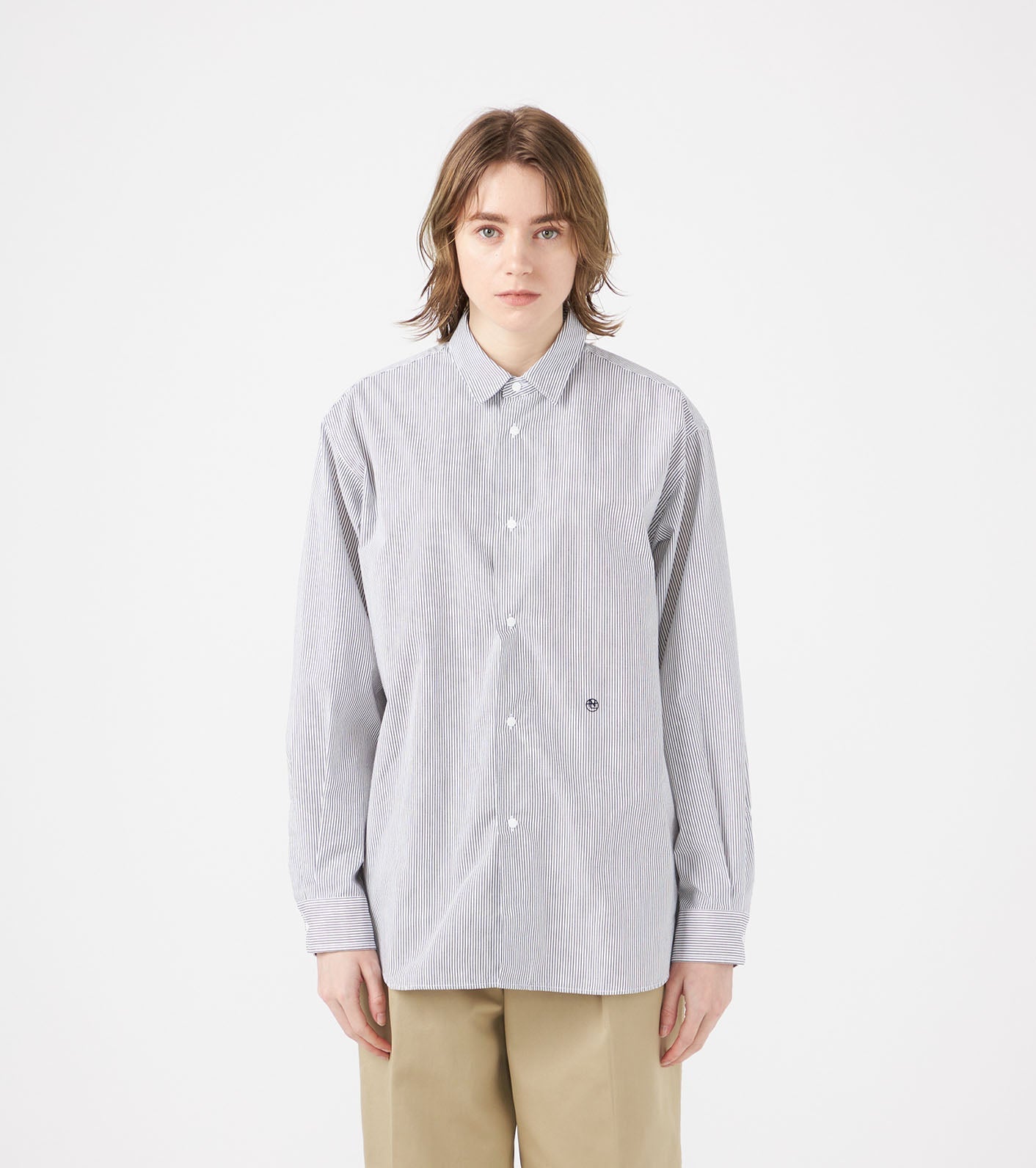 nanamica Regular Collar Stripe Wind Shirt