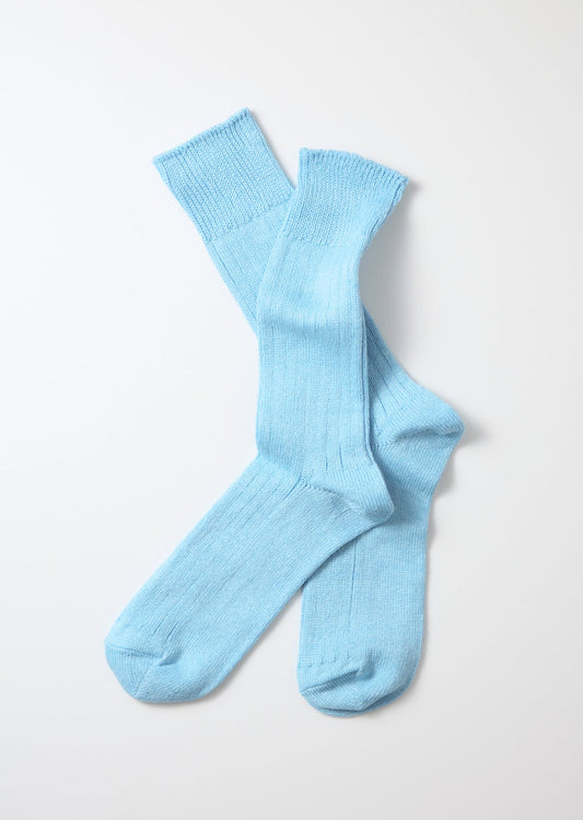 RoToTo LINEN COTTON RIBBED CREW SOCKS