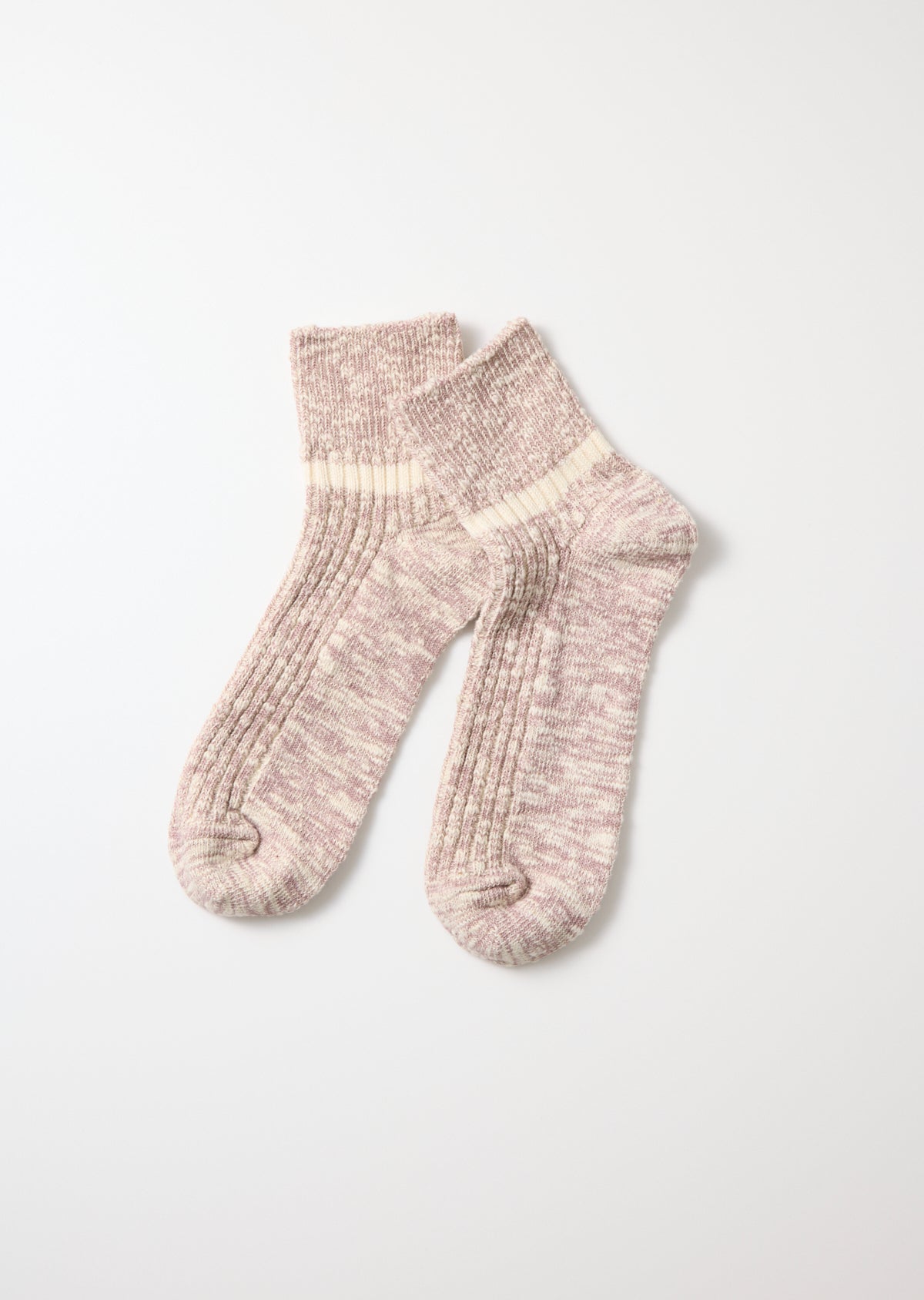 RoToTo OG COTTON SLUB STRIPE ANKLE SOCKS