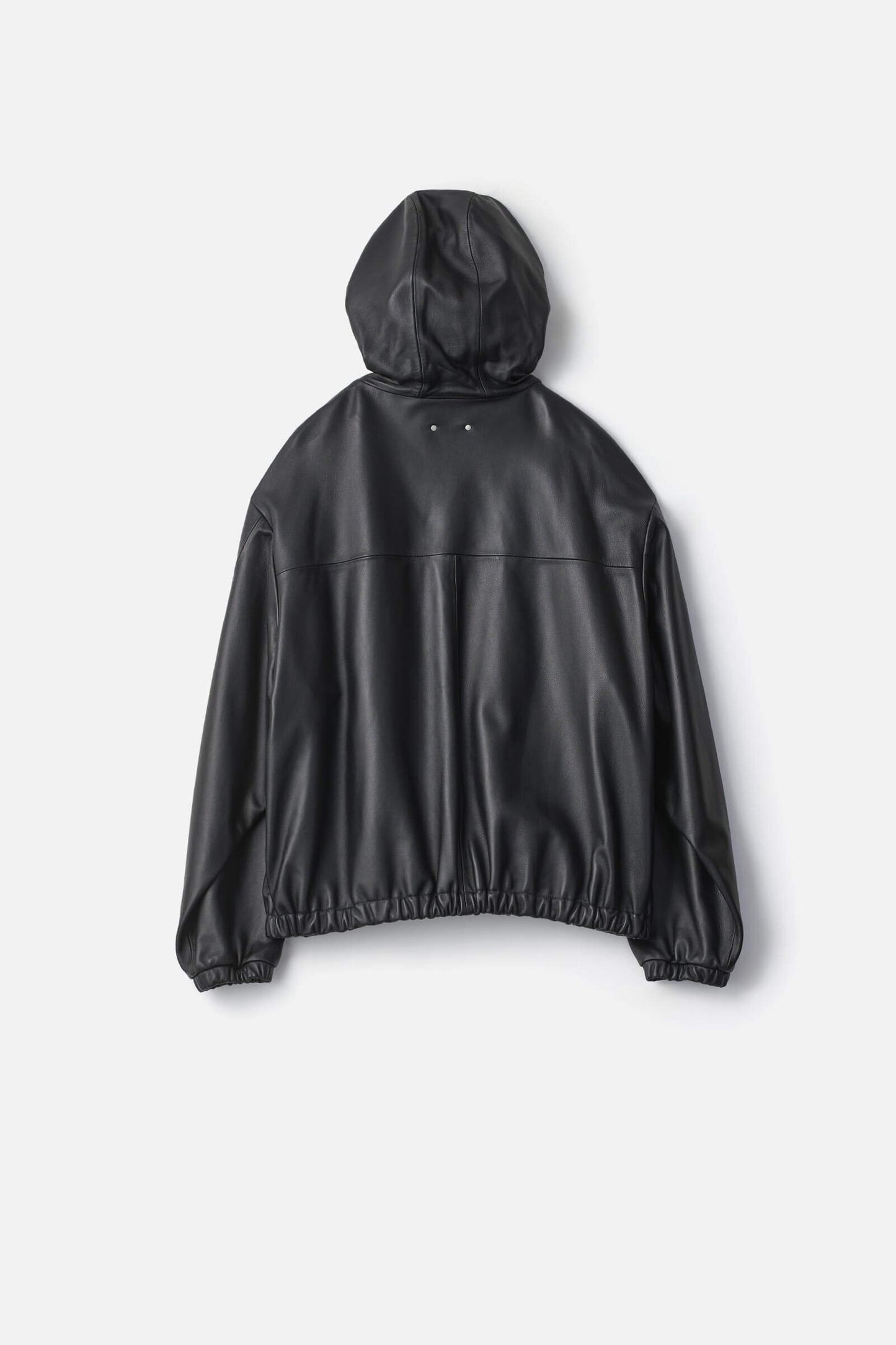 ssstein LEATHER HOODED SHORT JACKET