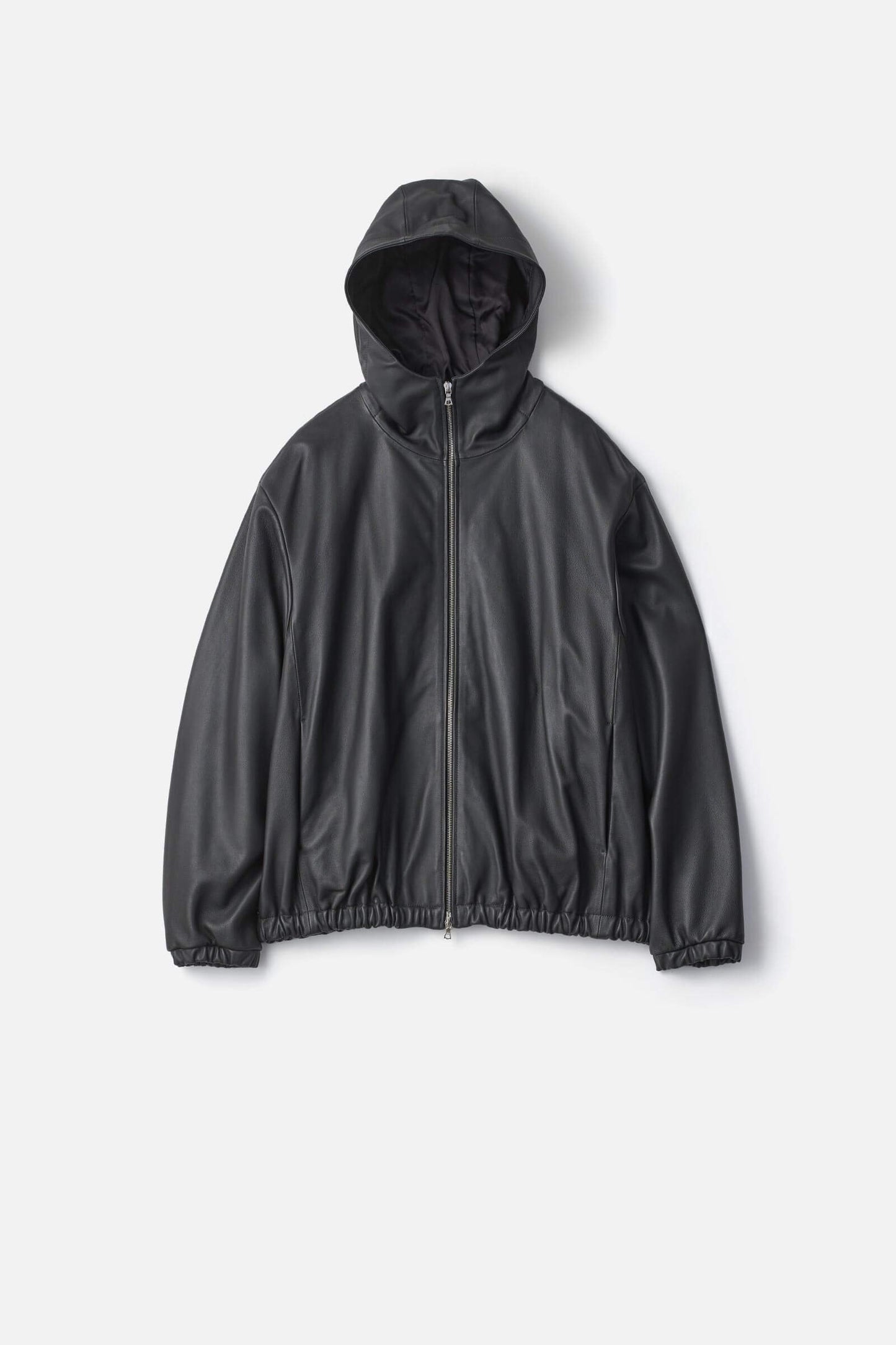 ssstein LEATHER HOODED SHORT JACKET