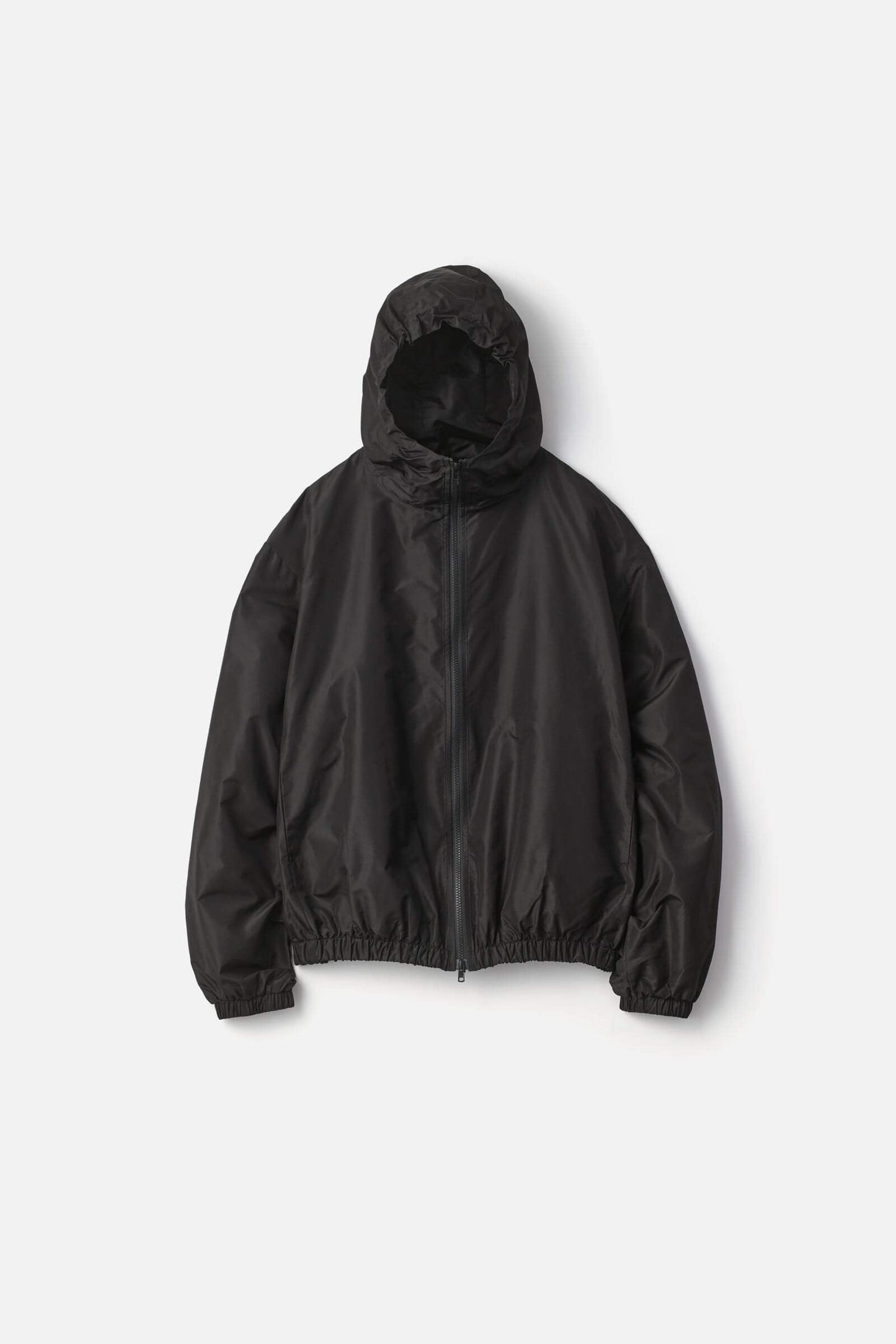 ssstein PURE SILK TAFTA SHIRRED ZIP HOOD JACKET