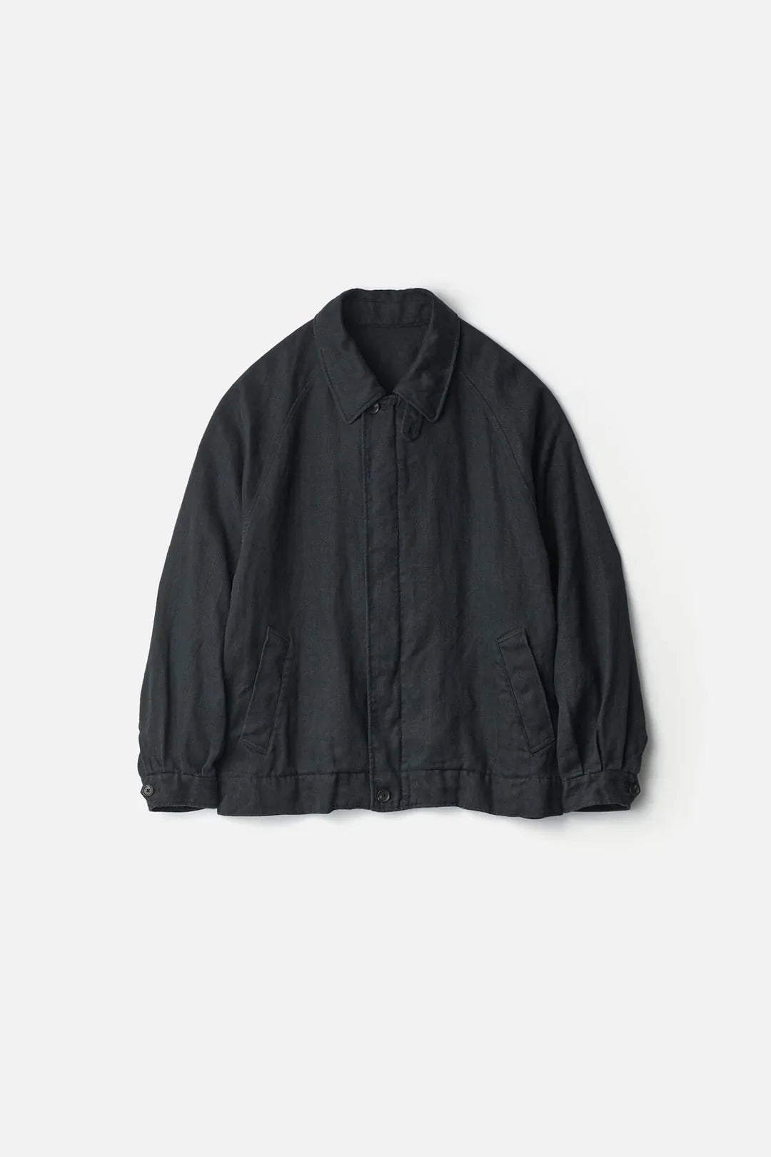ssstein HEAVY LINEN HERRINGBONE ZIP JACKET