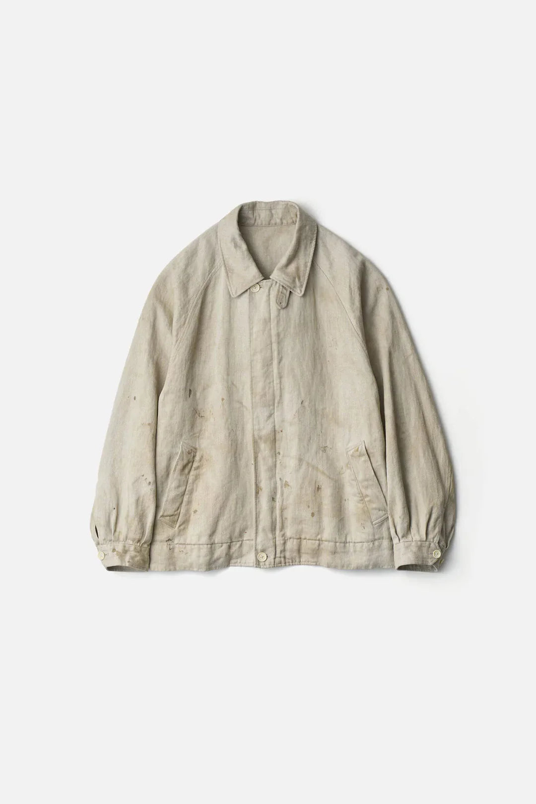 ssstein HEAVY LINEN HERRINGBONE ZIP JACKET