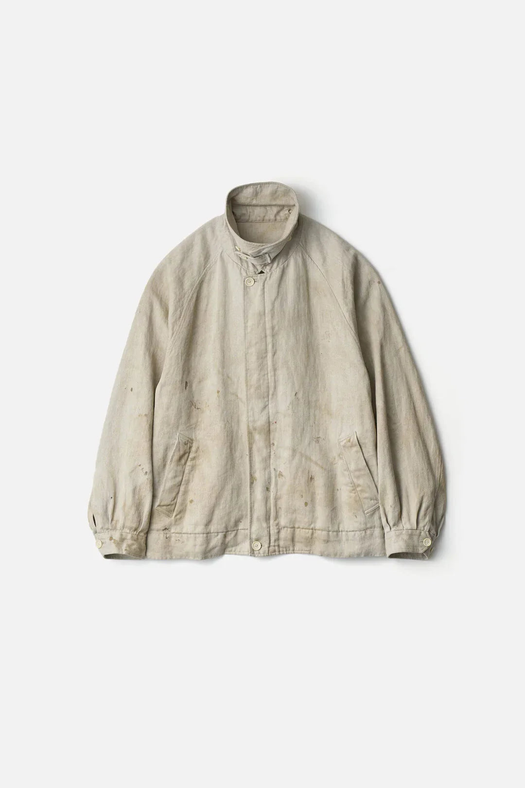ssstein HEAVY LINEN HERRINGBONE ZIP JACKET