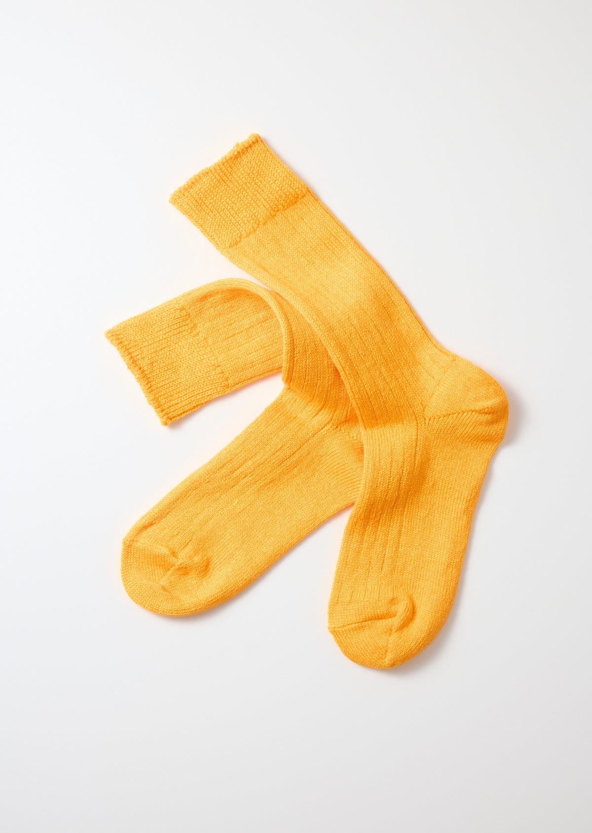 RoToTo LINEN COTTON RIBBED CREW SOCKS