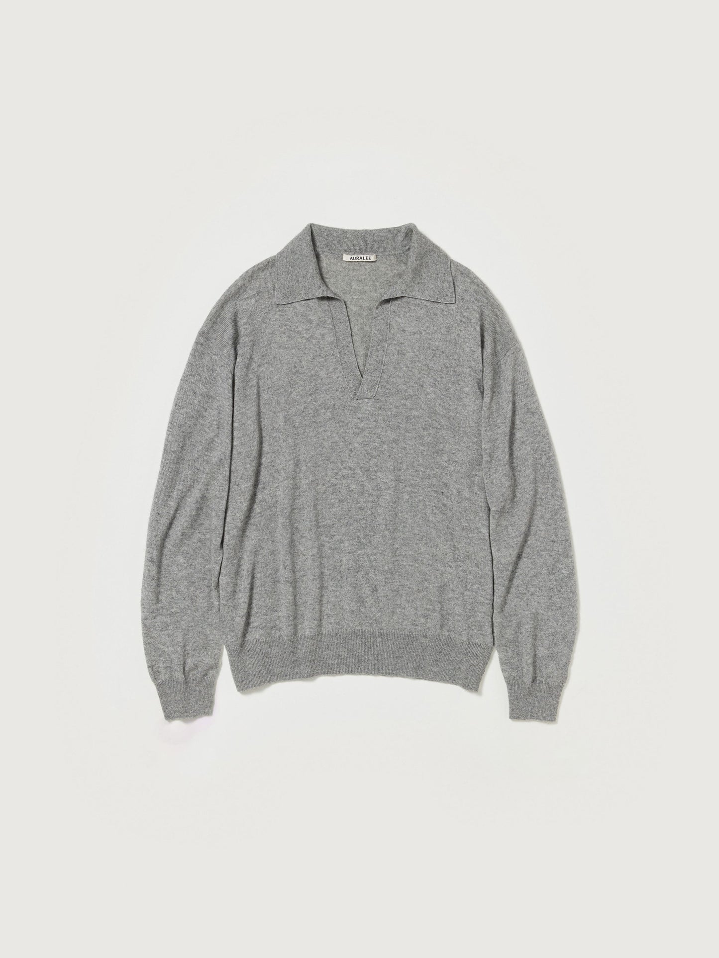 AURALEE SUPER FINE CASHMERE SILK KNIT SKIPPER POLO